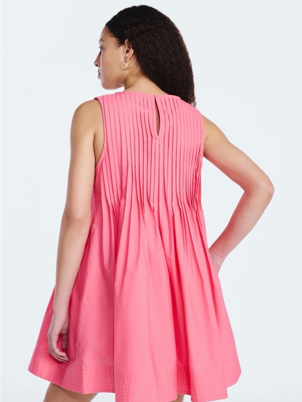 NWT Free Assembly XL 16 18 Pink Melon Pleated Mini Dress Pockets - Picture 9 of 9